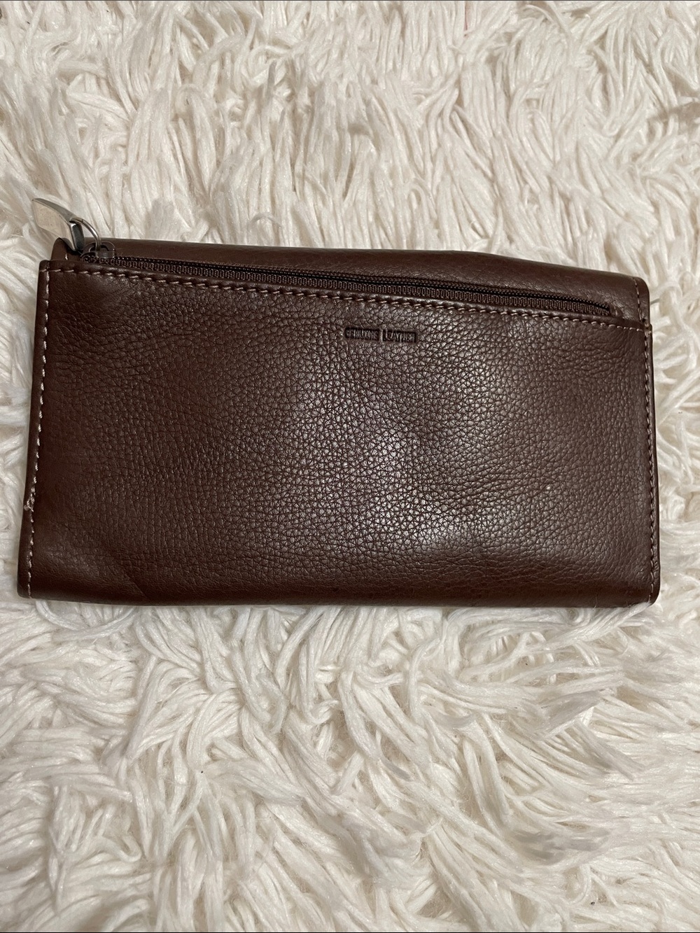 Vintage Fossil Brown Leather Organizer Wallet - Picture 2 of 4